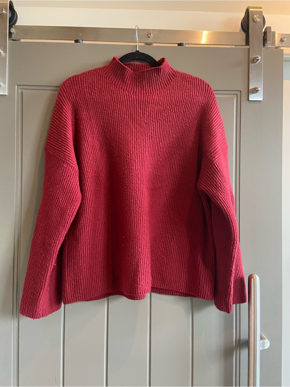 Abercrombie & Fitch Burgundy Ribbed Mock Neck Sweater